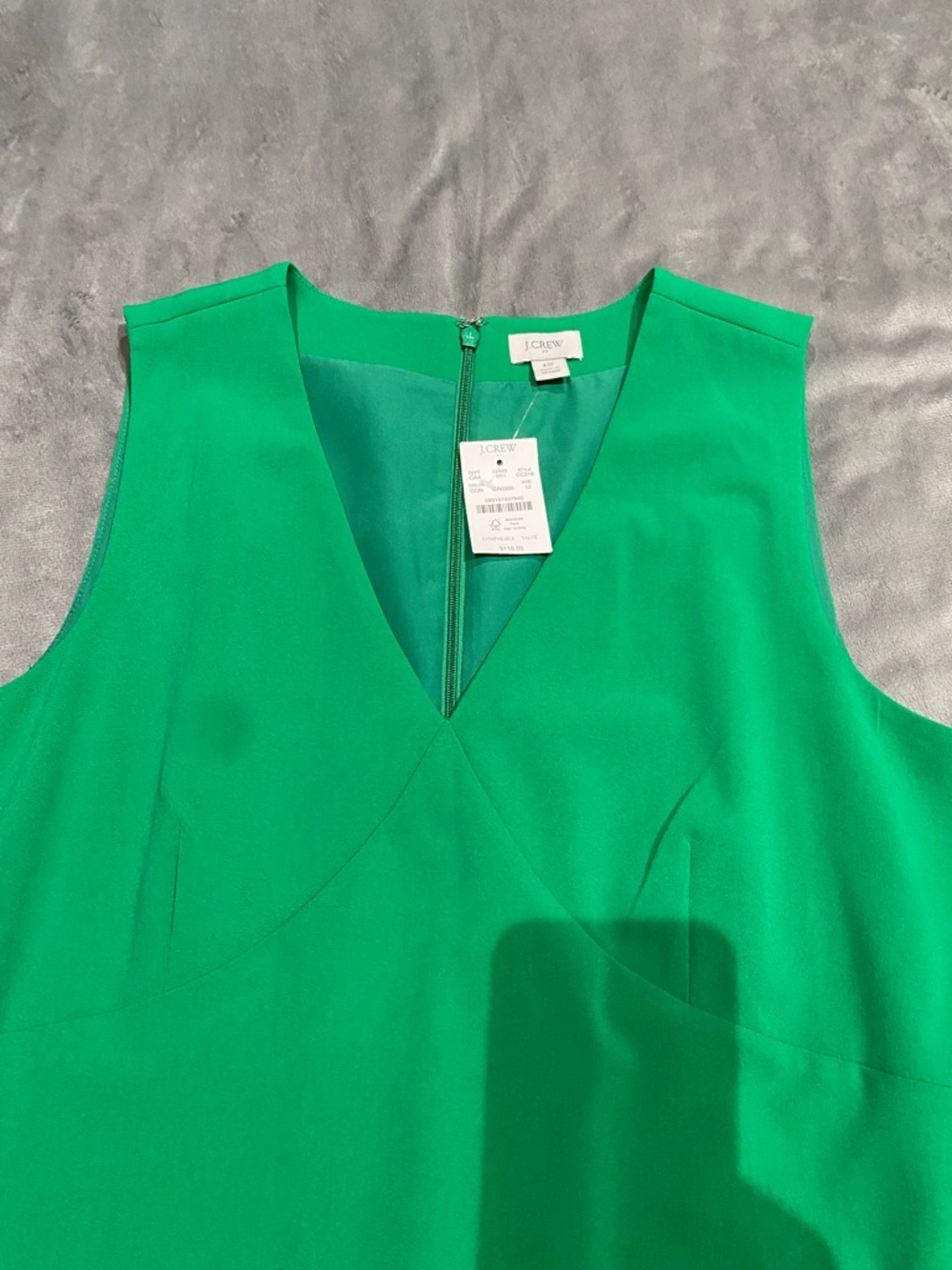 J. Crew Factory Kelly Green Sleeveless V-Neck A-Line Mini Dress - Picture 2 of 13